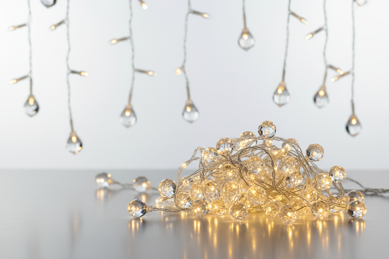 White crystal christimas lights